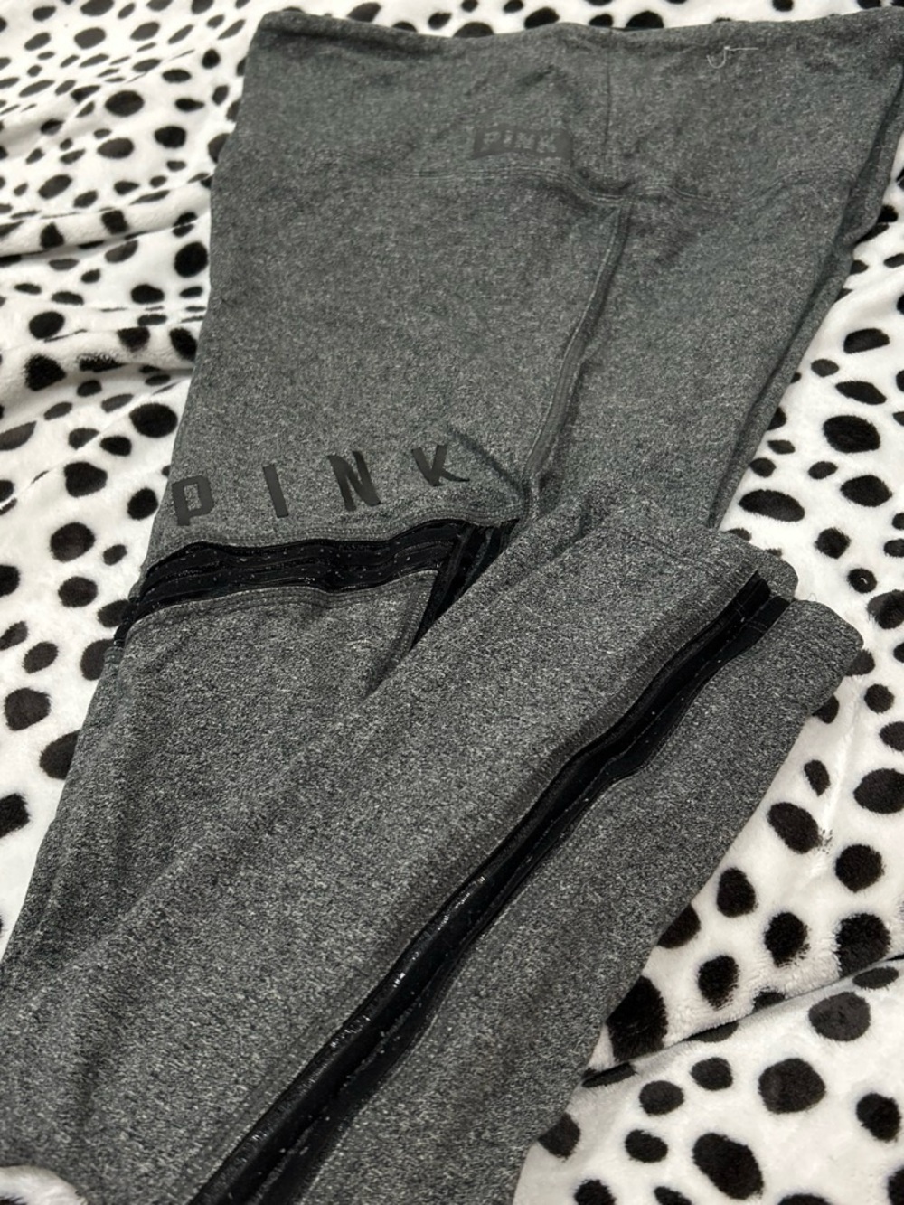 PINK Victoria's Secret Gray Girls' Leggings with Black Side Stripe